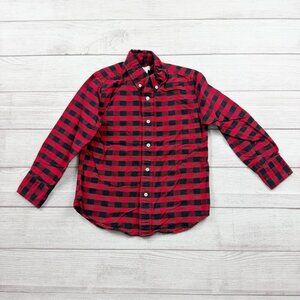 Crewcuts Boys Buffalo Plaid Shirt Checkered Long Sleeve Button-Down 6-7